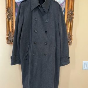 Armani Collezioni Grey  Wool Trench Coat SZ IT46